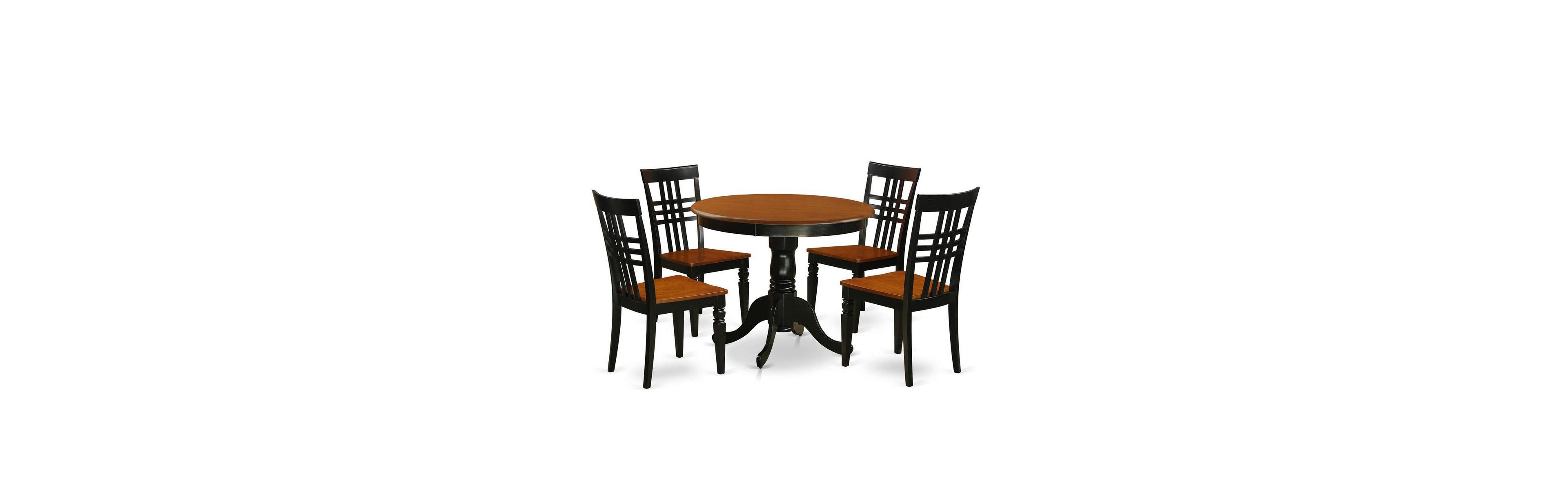East West Furniture 5 Piece Dining room set with a Table and 4 Dining Chairs