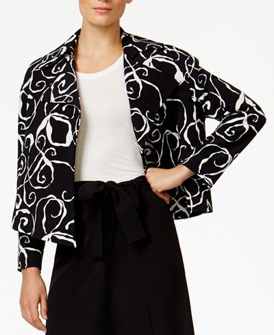 Anne Klein Printed Flyaway Blazer