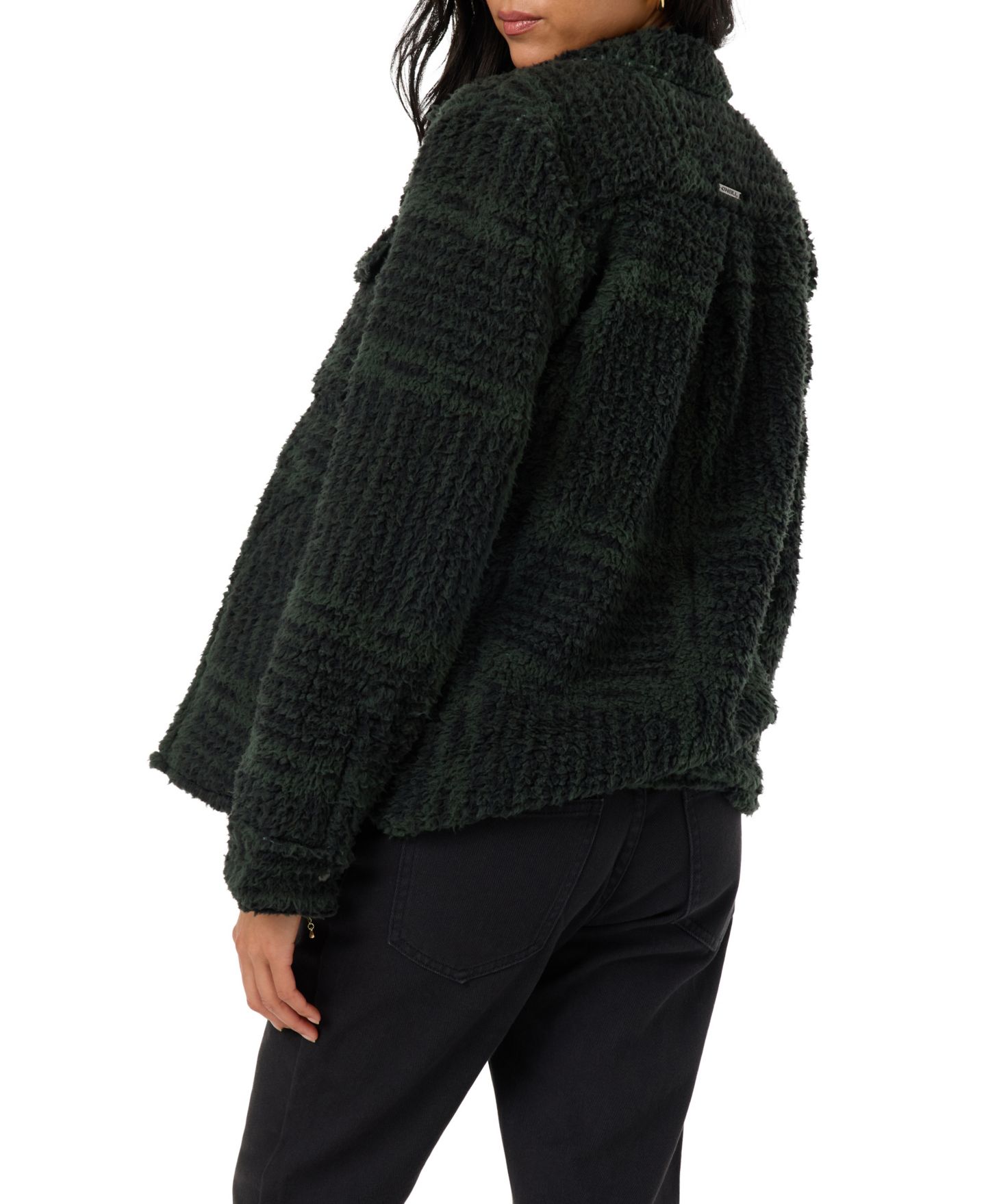 Женская куртка O'Neill Zuma High Pile Snap-Front, цвет: Тёмно-зелёный — фото 5