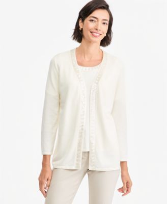 Women's Embellished 3/4-Sleeve Cardigan