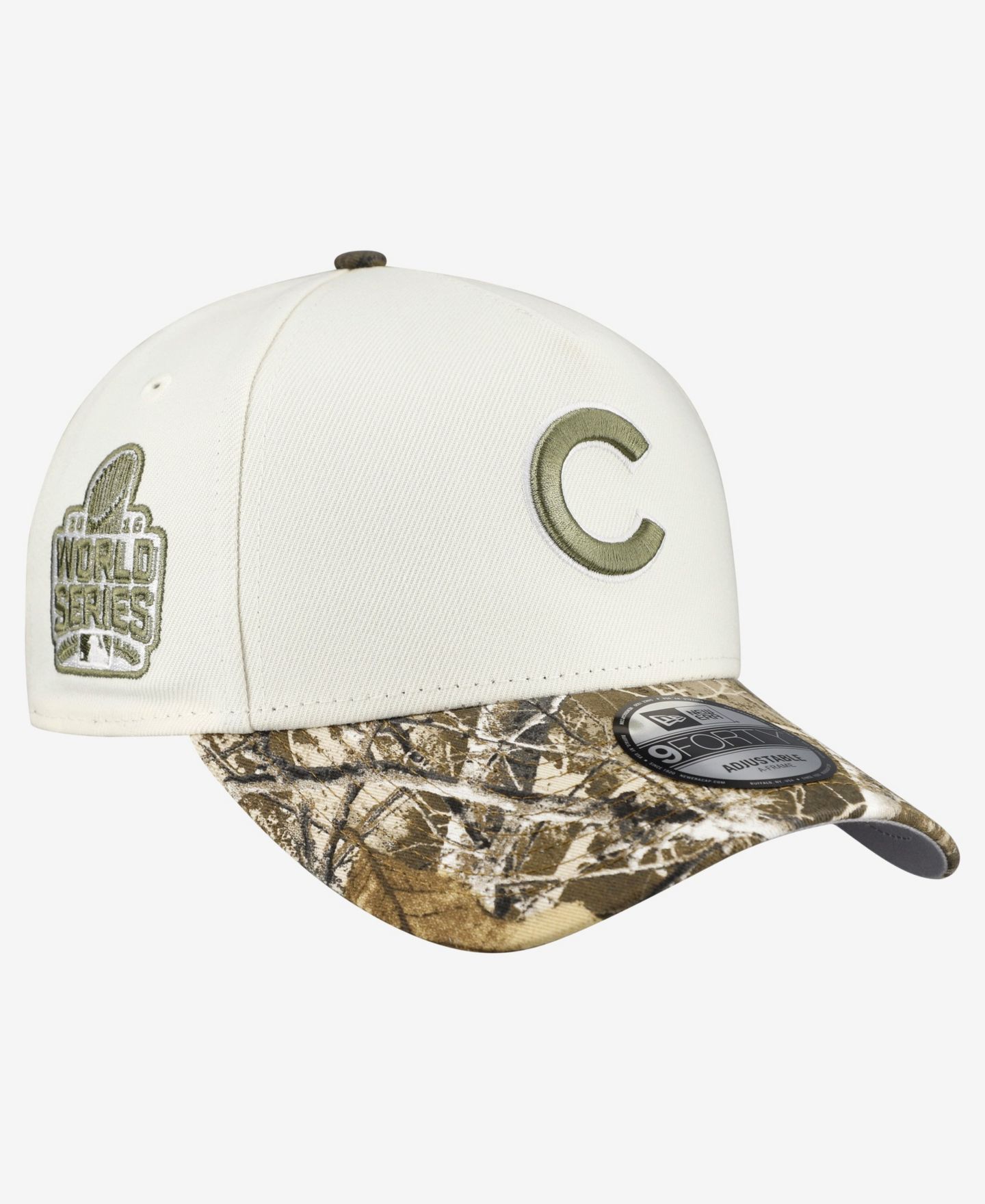 Мужская кепка New Era Khaki/Realtree Camo Chicago Cubs 9FORTY A-Frame Adjustable Hat — фото 1