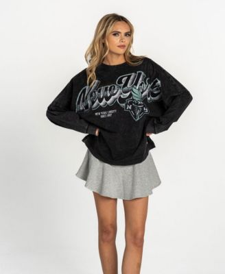 Women's New York Liberty Oversized Long-Sleeve Dolman T-Shirt