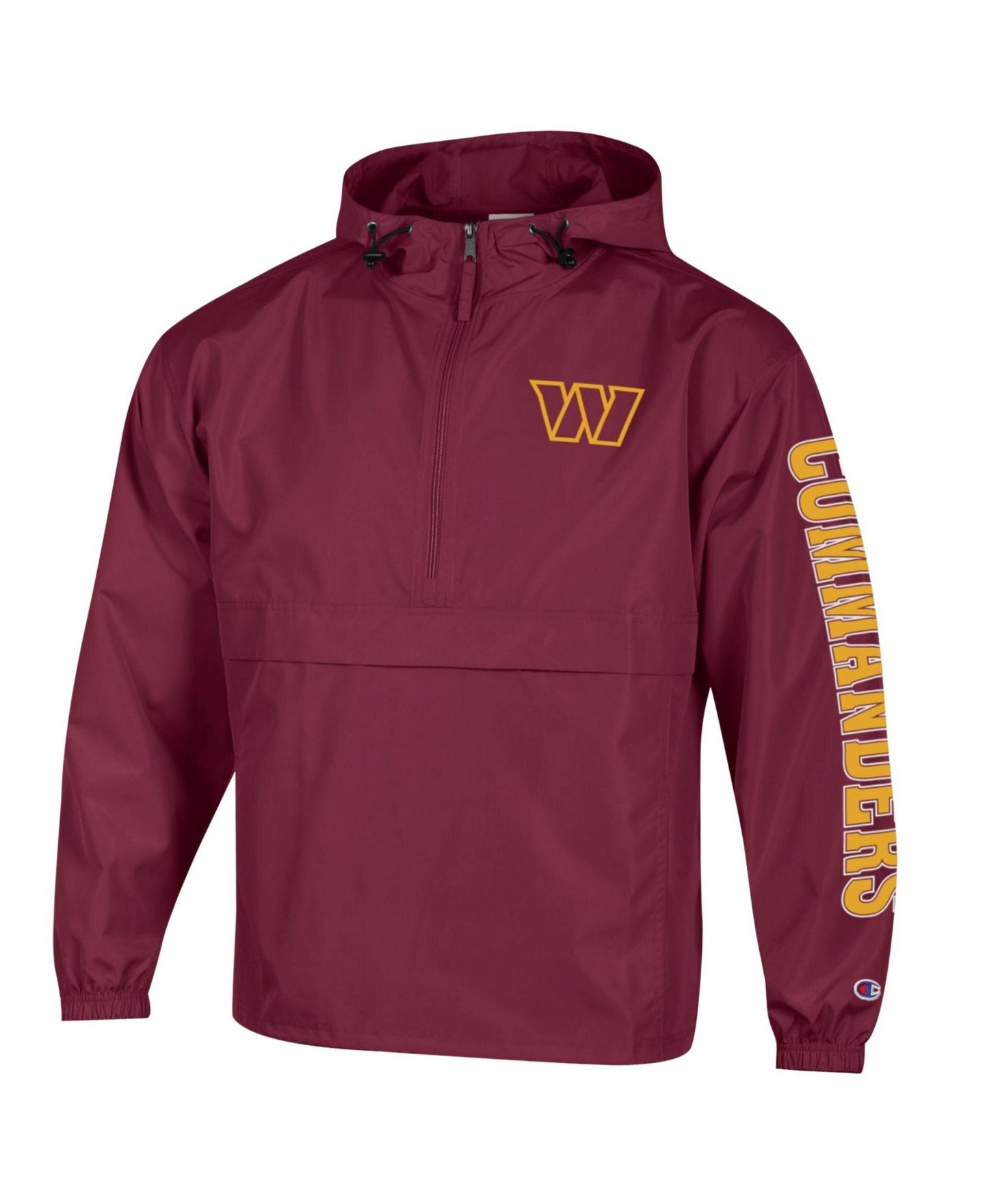 Мужская куртка Champion Burgundy Washington Commanders Packable Hooded Windbreaker Half-Zip — фото 3