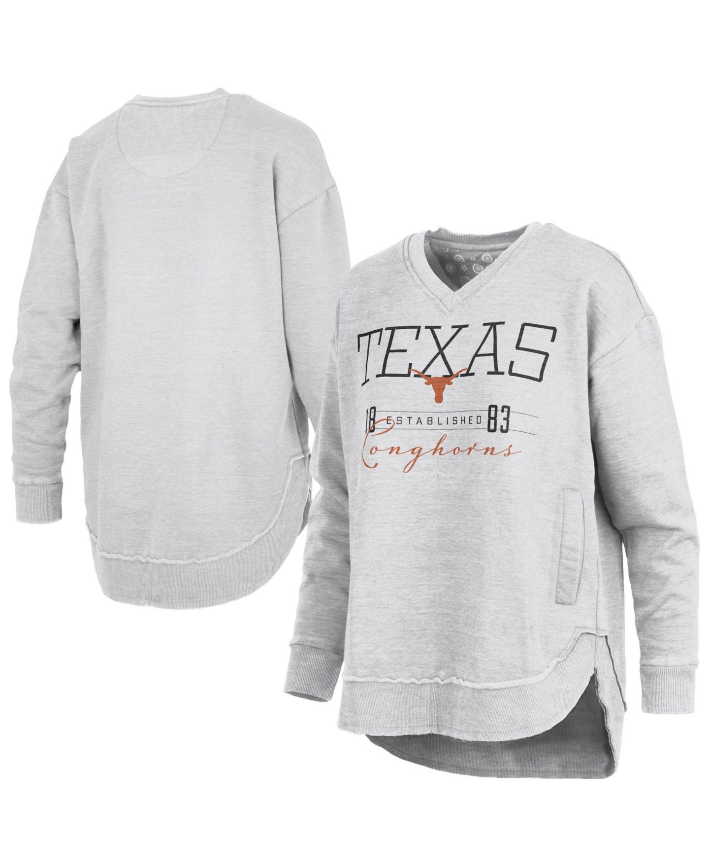 Женская толстовка Pressbox Texas Longhorns Marcus East Hall Poncho V-Neck — фото 1