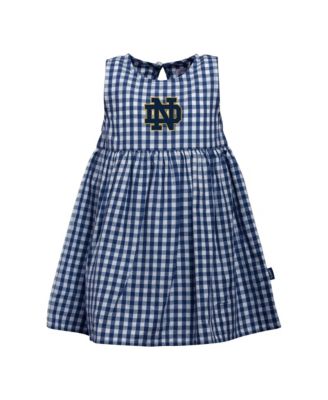 Baby Girls Navy Notre Dame Fighting Irish Loren Gingham Dress