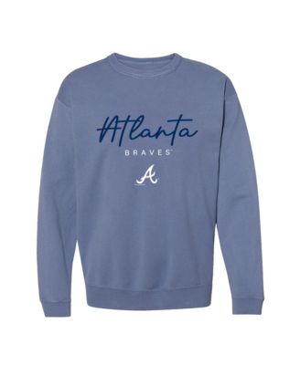 Women's Atlanta Braves Pigment-Dye Fleece-Lined Crewneck Sweatshirt