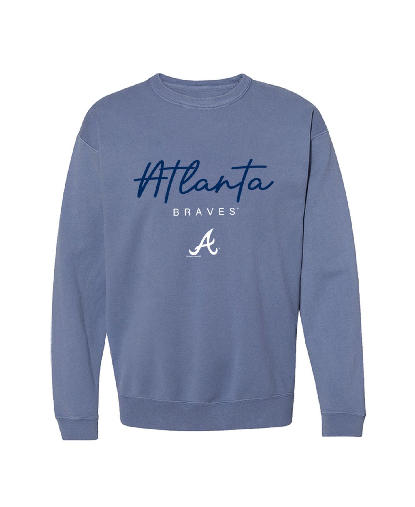 Женская толстовка Soft As A Grape Atlanta Braves Pigment-Dye Fleece-Lined Crewneck — фото 1