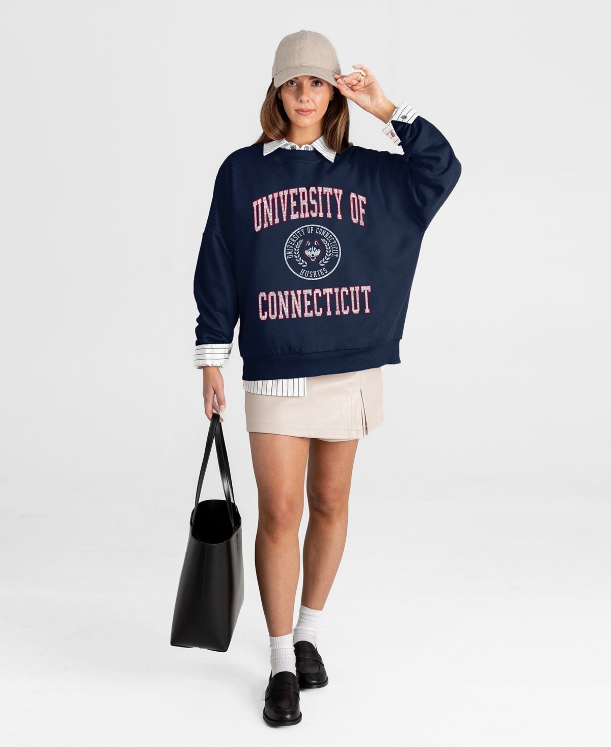 Gameday Couture Women's UConn Huskies Prime Play Oversized Graphic Sweatshirt