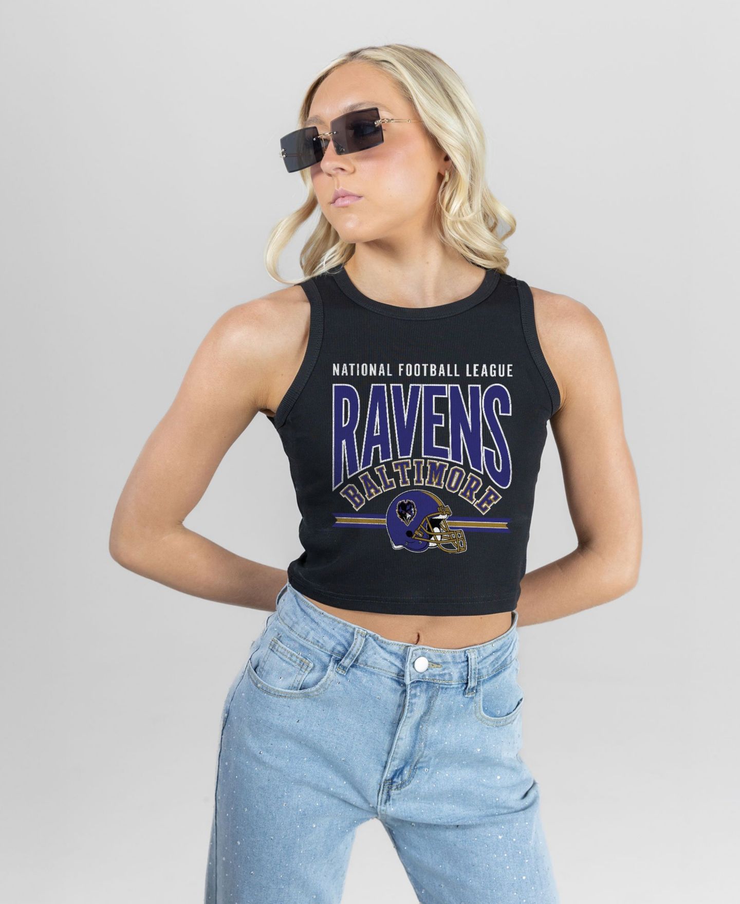 Женский топ Gameday Couture Baltimore Ravens Mic Drop Crop Ribbed — фото 1