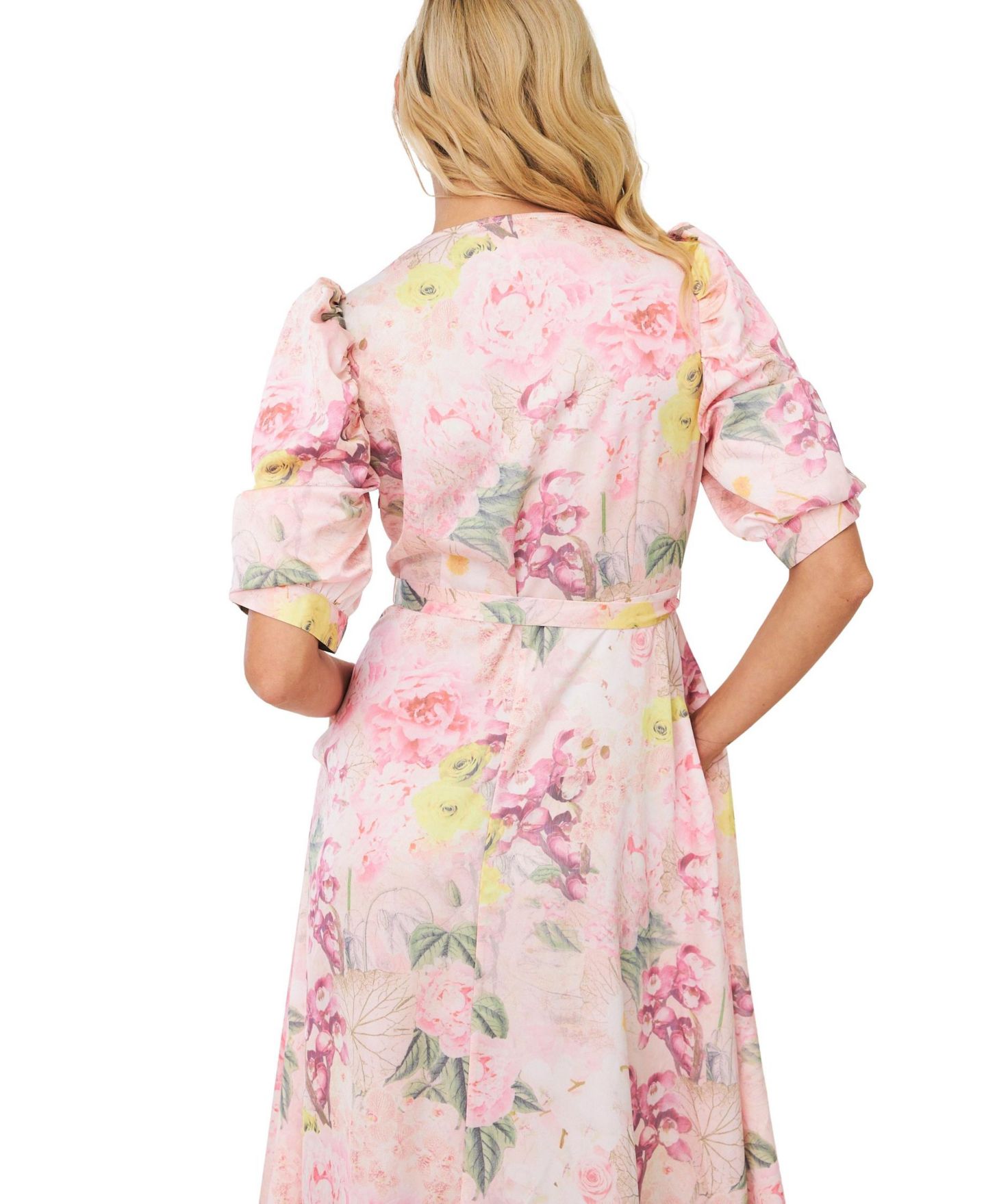 Женское платье CRAS Kayla Floral-Print Short-Sleeve Wedding Guest Maxi, цвет: С принтом — фото 4