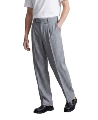 Men's Tyson Pinstripe Relaxed-Fit Wool Suit Trousers