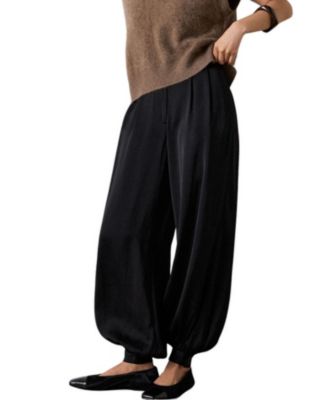 Women's High-Waist Balloon Satin Pants