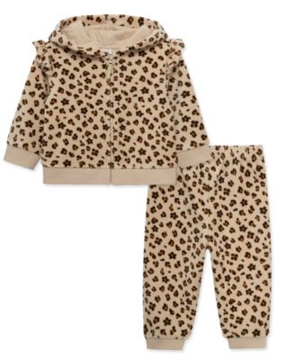 Baby Girls' Leopard Print Hoodie and Joggers, 2-Piece Set