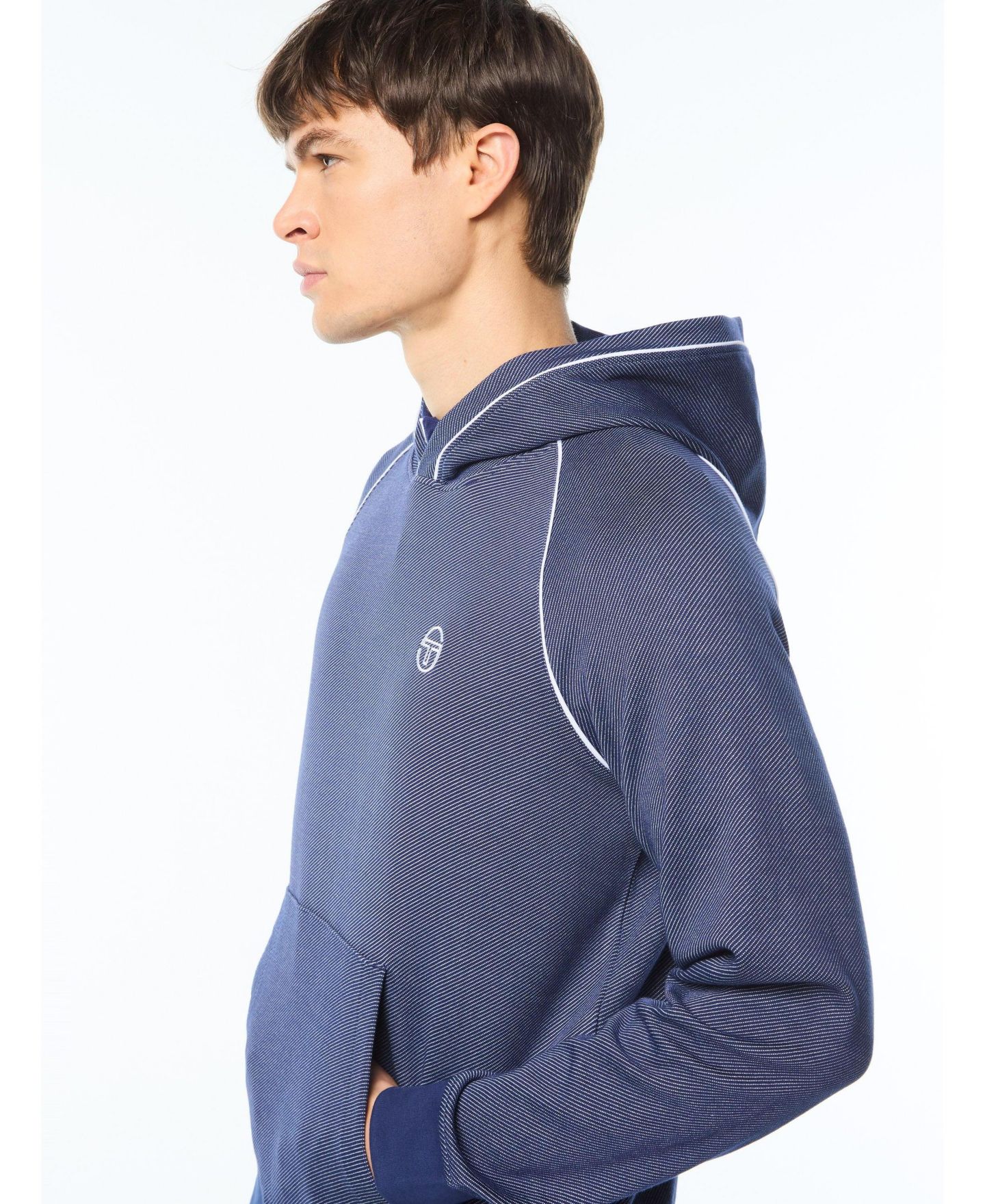 Мужское худи Sergio Tacchini Agiato с рукавами реглан, жаккард, цвет: Синий — фото 5