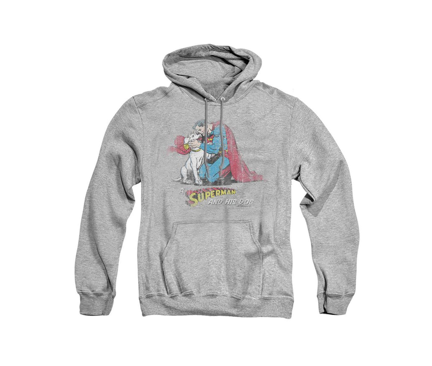 Мужское худи Superman His Dog Graphic Kangaroo-Pocket, цвет: Меланжевый — фото 1