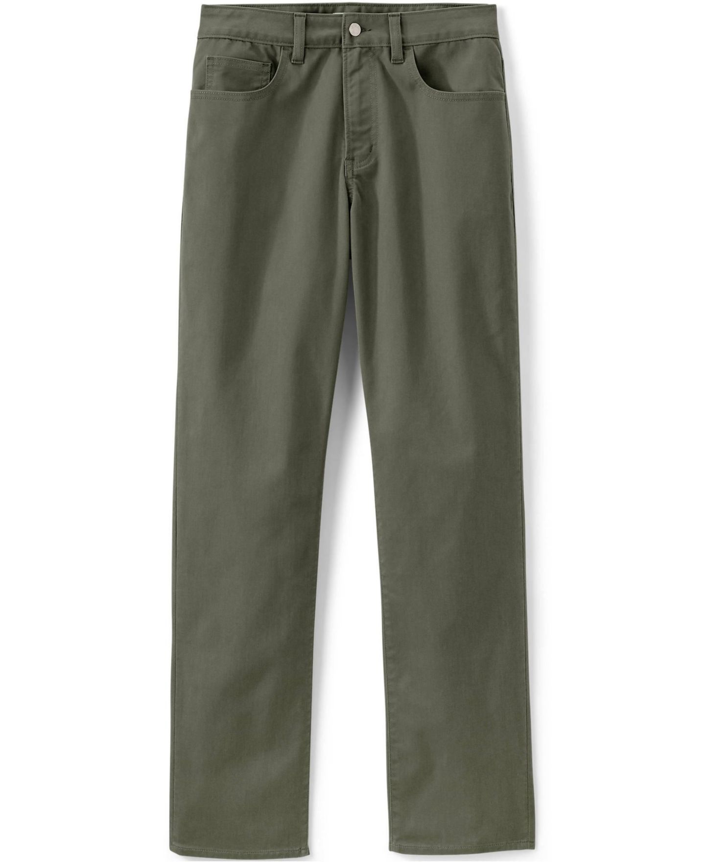 Мужские брюки Lands' End Travel Kit Straight-Fit Comfort-Waist Stretch Pant, цвет: Тёмно-зелёный мох — фото 4