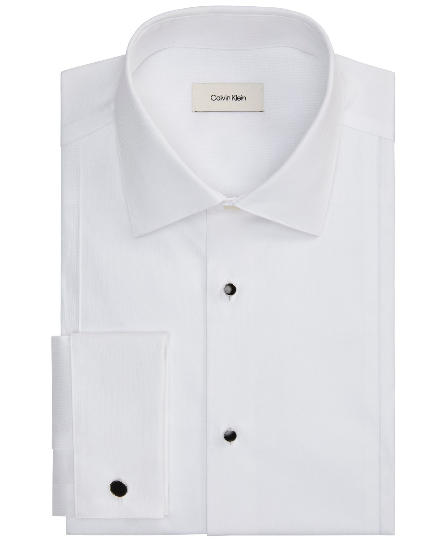 Мужская рубашка Calvin Klein CK Occasion Spread Collar French Cuff Stretch Dress Shirt, цвет: Белый — фото 3