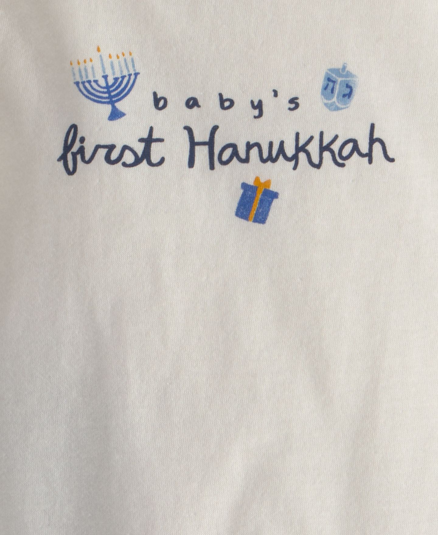 Детский комплект Carter's Baby's First Hanukkah: боди с принтом и брюки, 2 предмета, цвет: Синий / Кремовый — фото 3