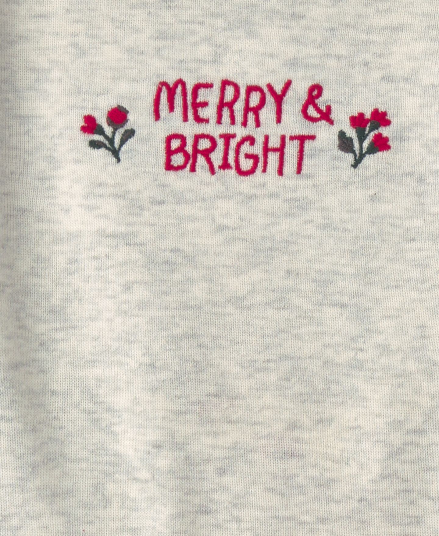 Комплект Carter's Floral Long-Sleeve Bodysuits and Pants, 3-Piece Set для девочек-малышей, цвет: Красный / Серый — фото 3