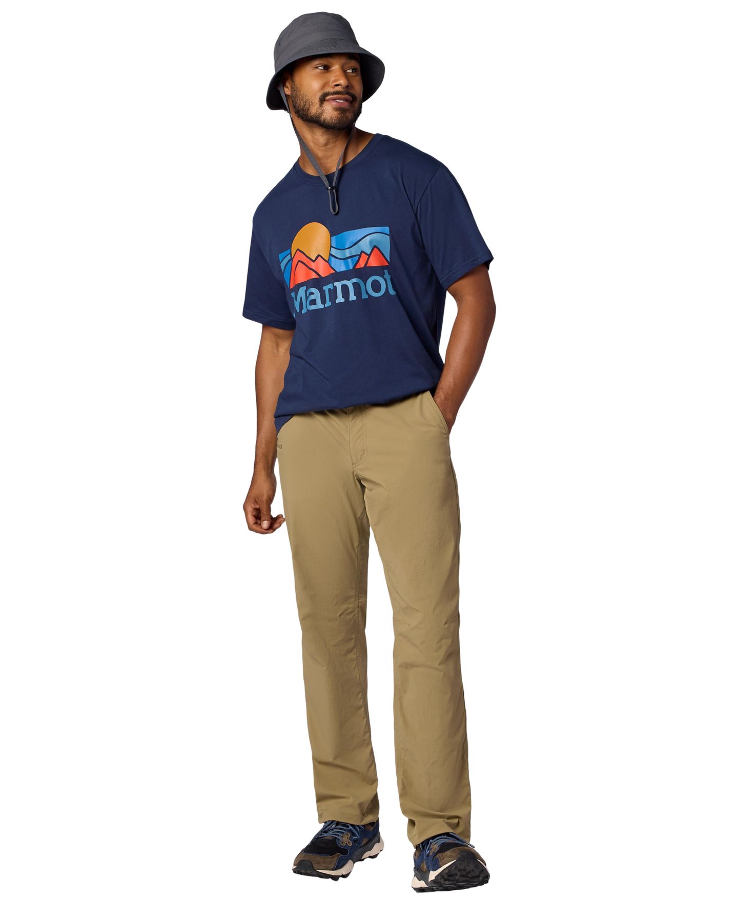Мужская футболка Marmot Coastal Graphic Cotton-Blend Regular-Fit, цвет: Тёмно-синий — фото 2