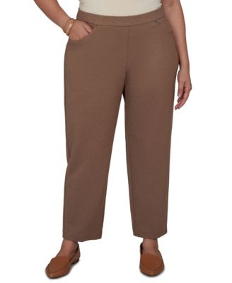 Plus Size Pull-On Mid-Rise Ankle Pants