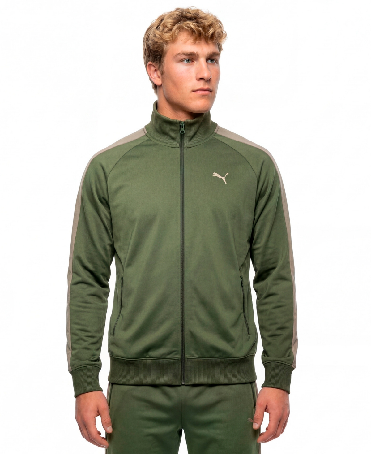 Puma Men's Essential T7 Full-Zip Track Jacket - Moss Veil