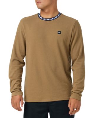 Men's Wave Cult Bennett Long-Sleeve Crewneck Jacquard Wave-Pattern T-Shirt