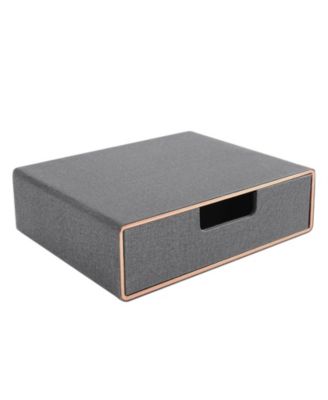 Faux Leather Stackable Drawer Organizer Desk File Storage For Home Office Supplies