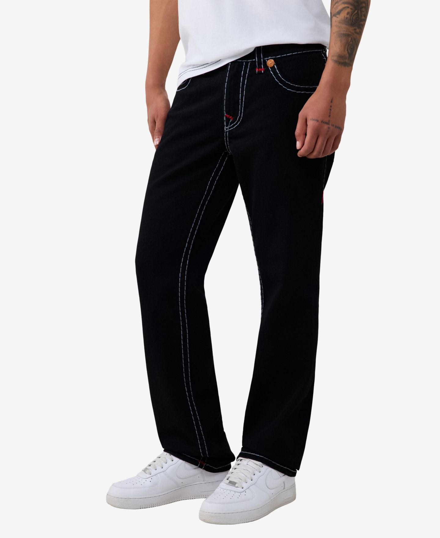 Мужские джинсы True Religion Ricky Super T Flap Straight, цвет: Чёрный — фото 2