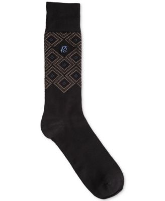 Men's Viscose from Bamboo-Blend Geometric Argyle Crew Socks