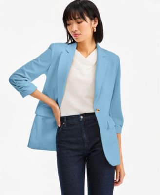 Women's 3/4-Sleeve Single-Button Blazer