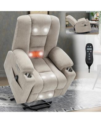 Power Lift Recliner Chair with Massage, Heat, USB Ports, and Cup Holders
