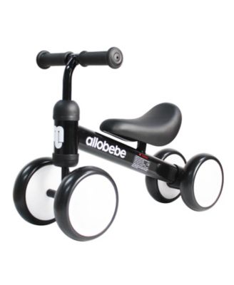 Baby Balance Bike 4-Wheel Ride-On with Adjustable Seat & Silent Wheels, Ages 12-30 Months