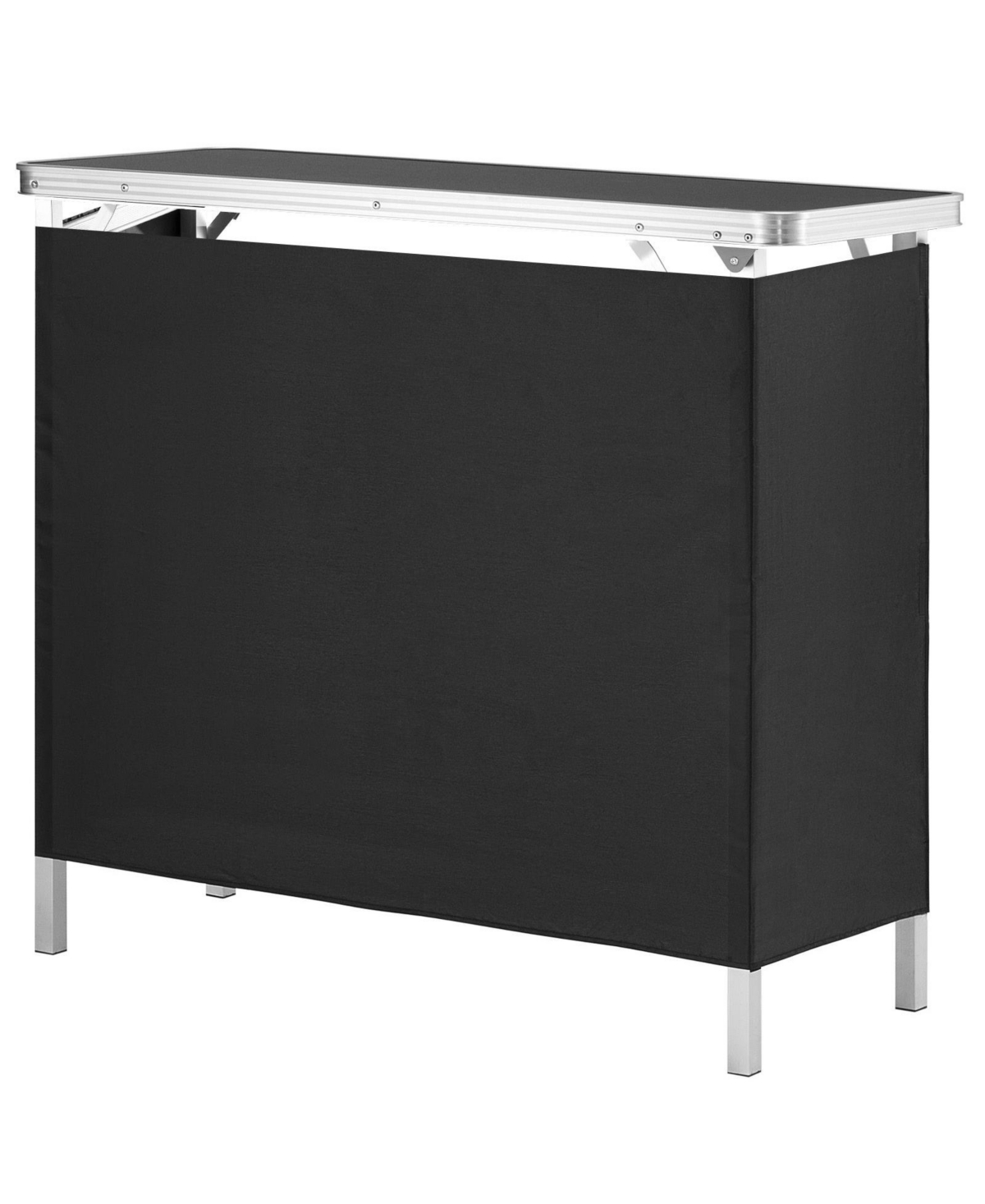 Mountaintop Folding Bar Table, Tradeshow Podium Table for Indoor, Outdoor, Party, Picnic, Exhibition, Includes Carrying Case, Storage Shelf