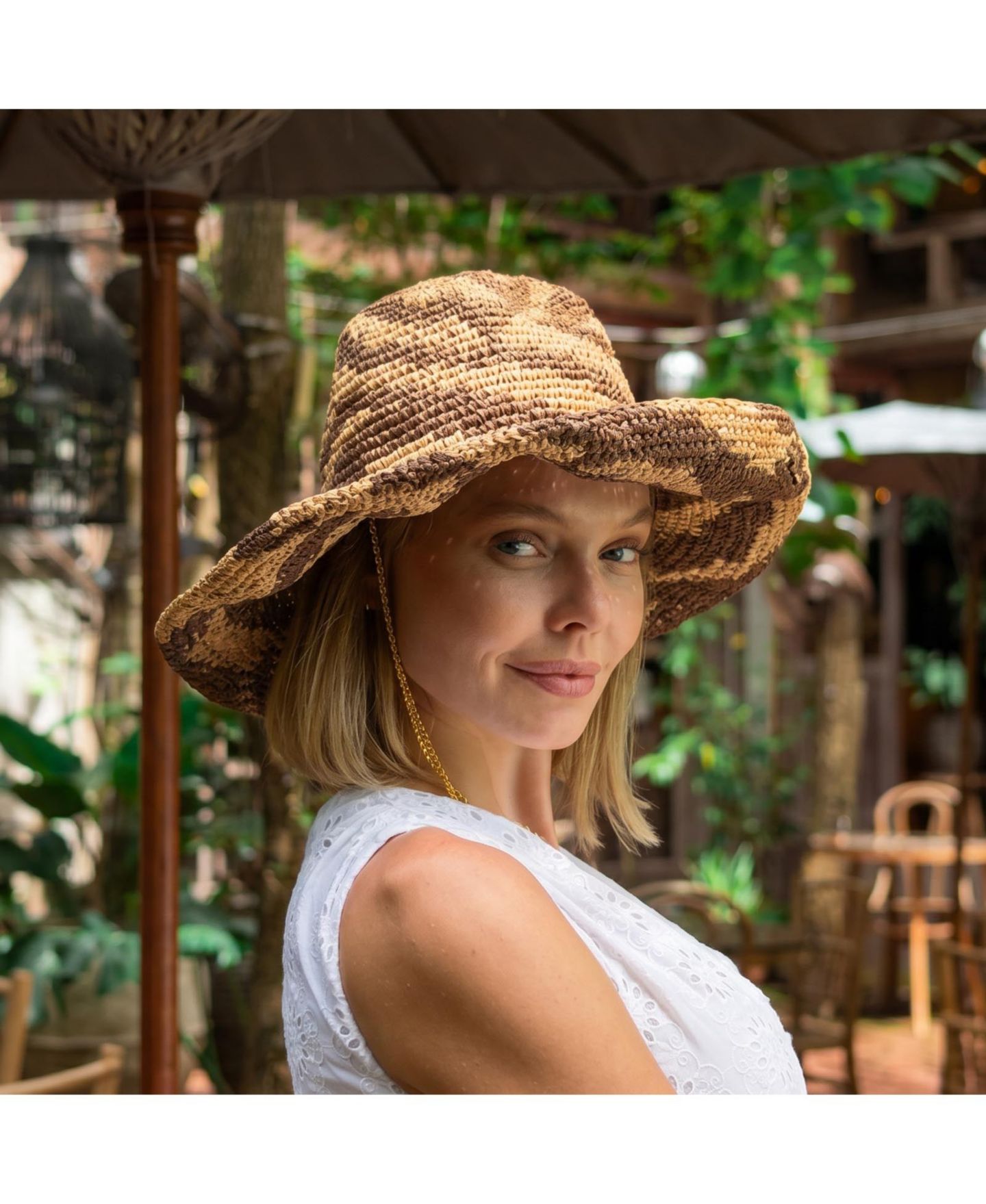 Женский головной убор Brunna.co The Zenda Wide Brim Raffia Rancher Hat, цвет: Коричневый — фото 5
