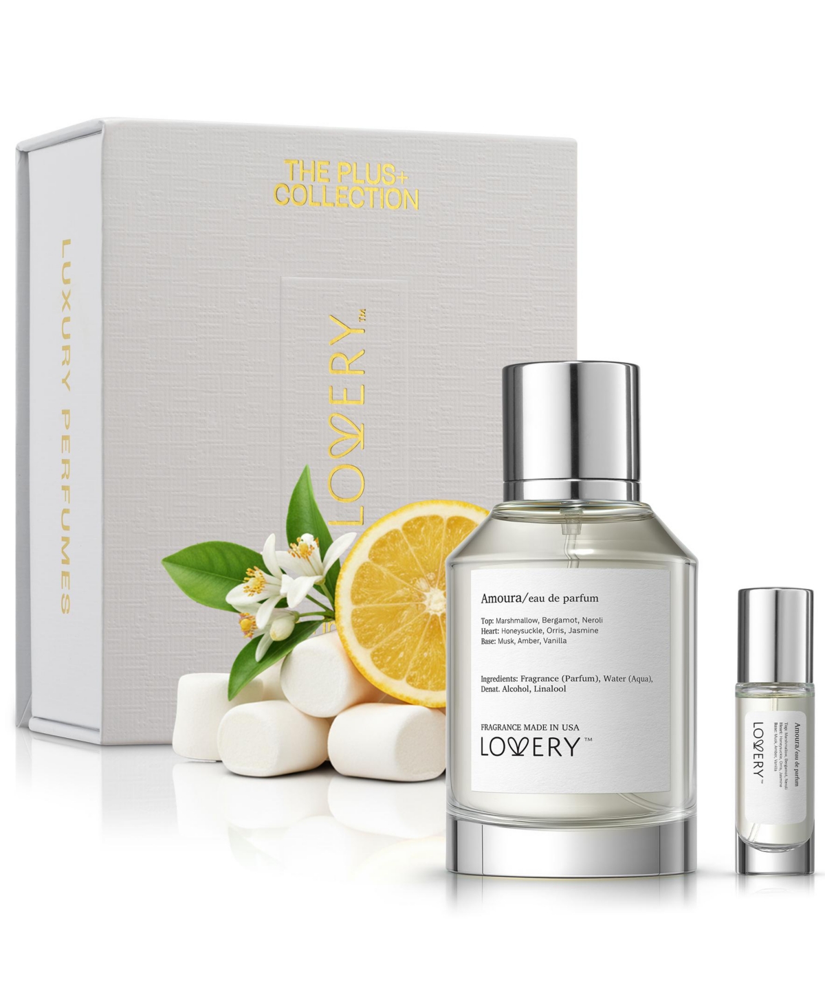 Lovery Amoura Perfume Set - 3.4fl oz Women Fragrance Gift Set with Travel Size Perfume for Women - Multi