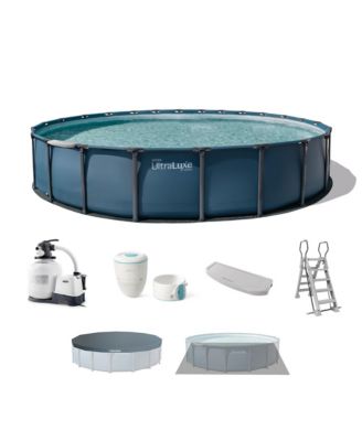 UltraLuxe 24ft x 52in Above Ground Pool, Sand Pump, and Saltwater System