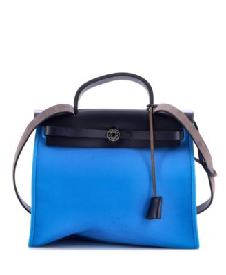 Pre-Owned Hermes 31 Herbag Zip Leather and Toile
