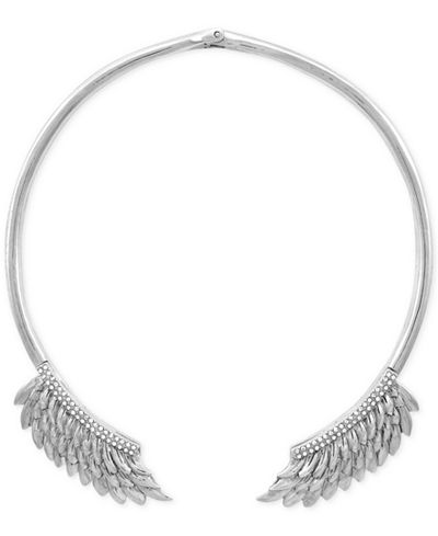BCBGeneration Silver-Tone Feather Collar Necklace