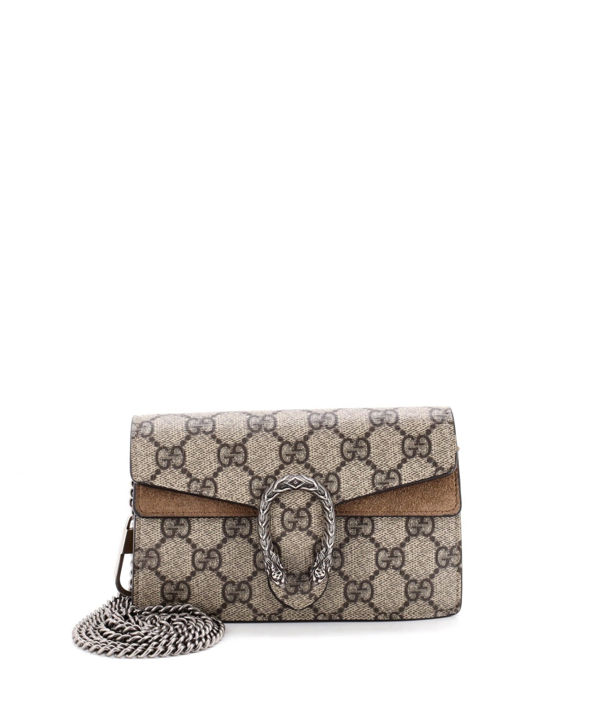 Pre-Owned Gucci Super Mini Dionysus Bag Gg Coated Canvas - Brown