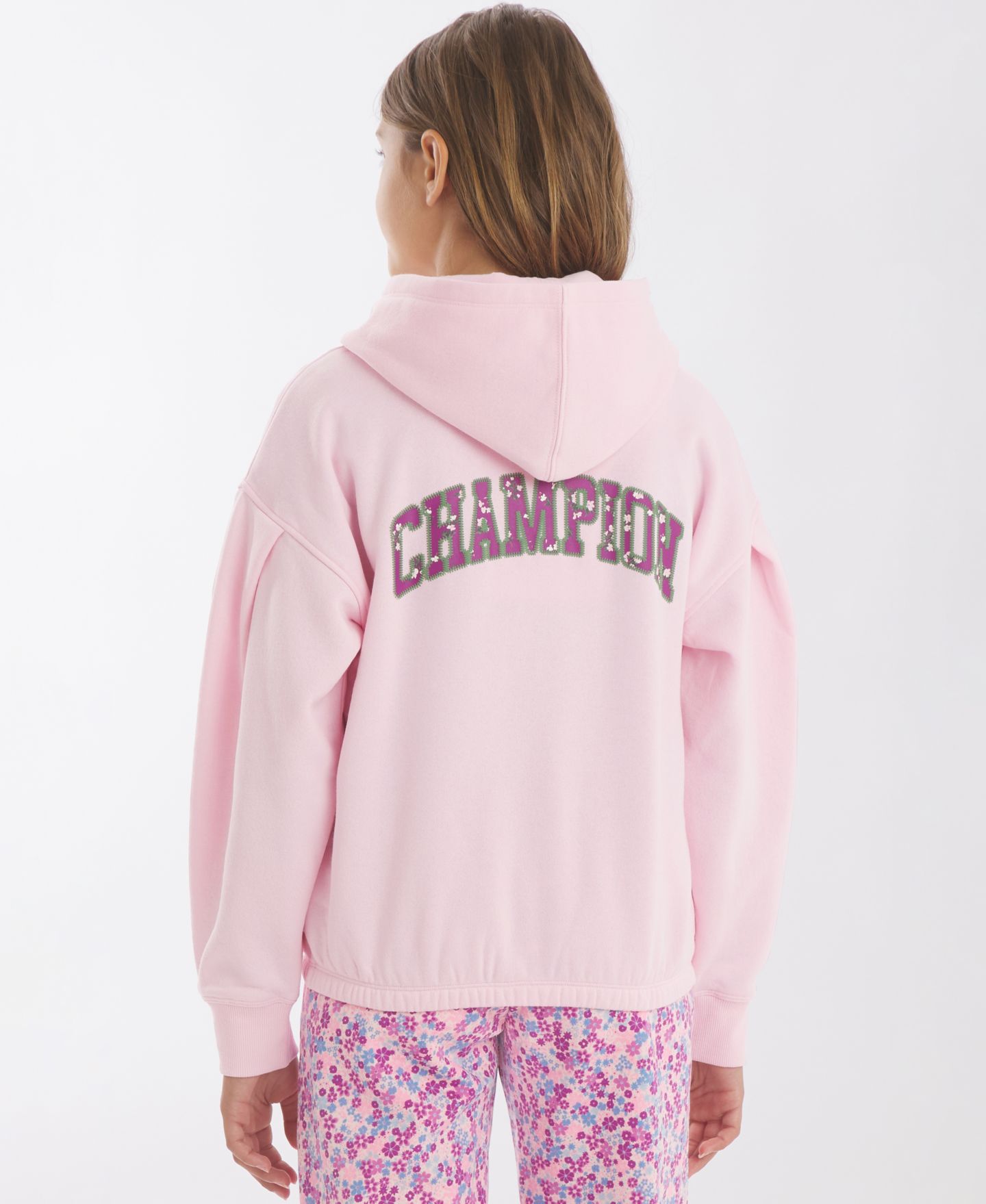 Худи Champion Full-Zip Adorable Graphic для девочек, цвет: Зелёный — фото 4