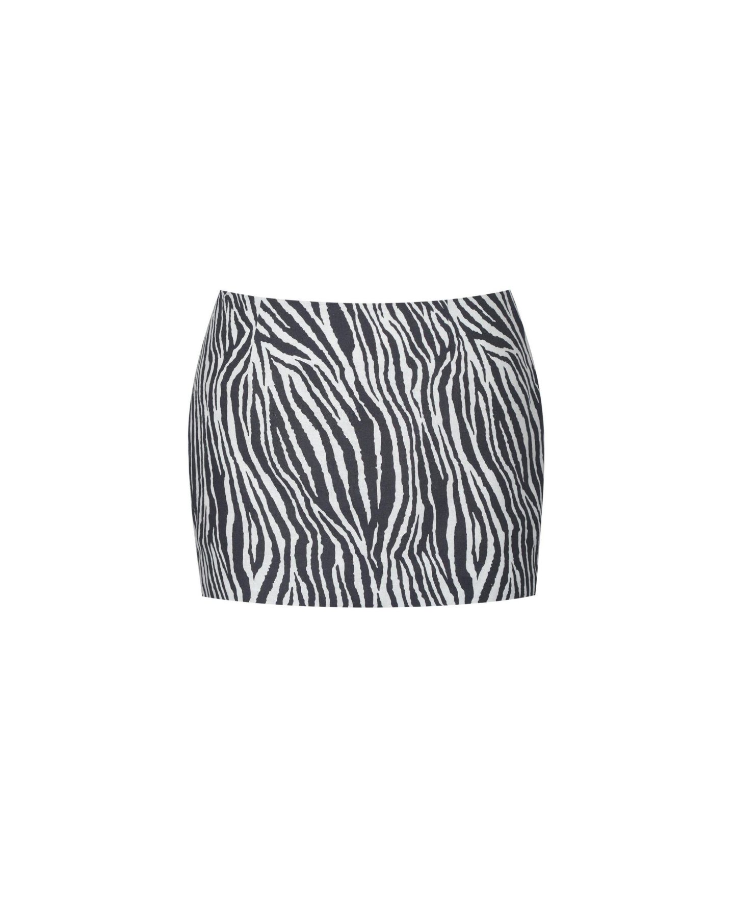 Женская юбка Miss Circle Petrine Low-Waisted Zebra-Print Mini, цвет: Чёрный / Белый — фото 8