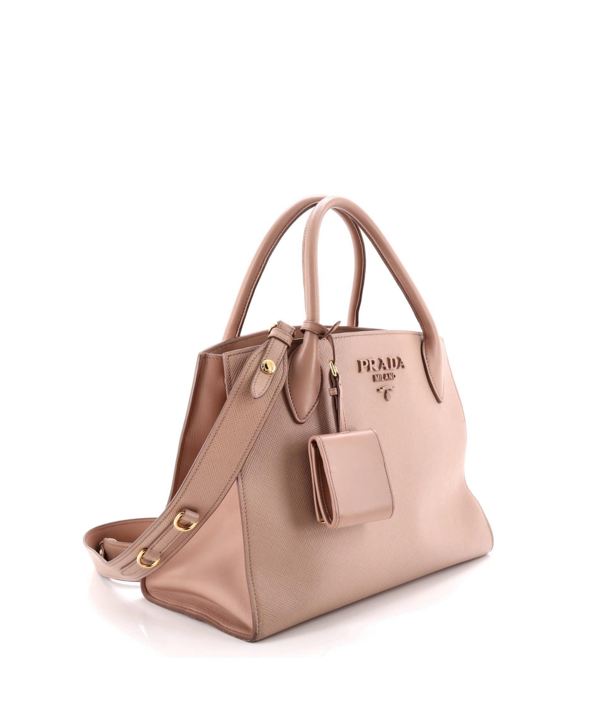 Pre-Owned Prada Medium Monochrome Tote Saffiano with City Calf