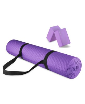All Purpose High Density No Tear Exercise Mat w/Strap, Purple