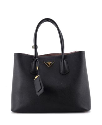 Medium Cuir Double Tote Saffiano Leather