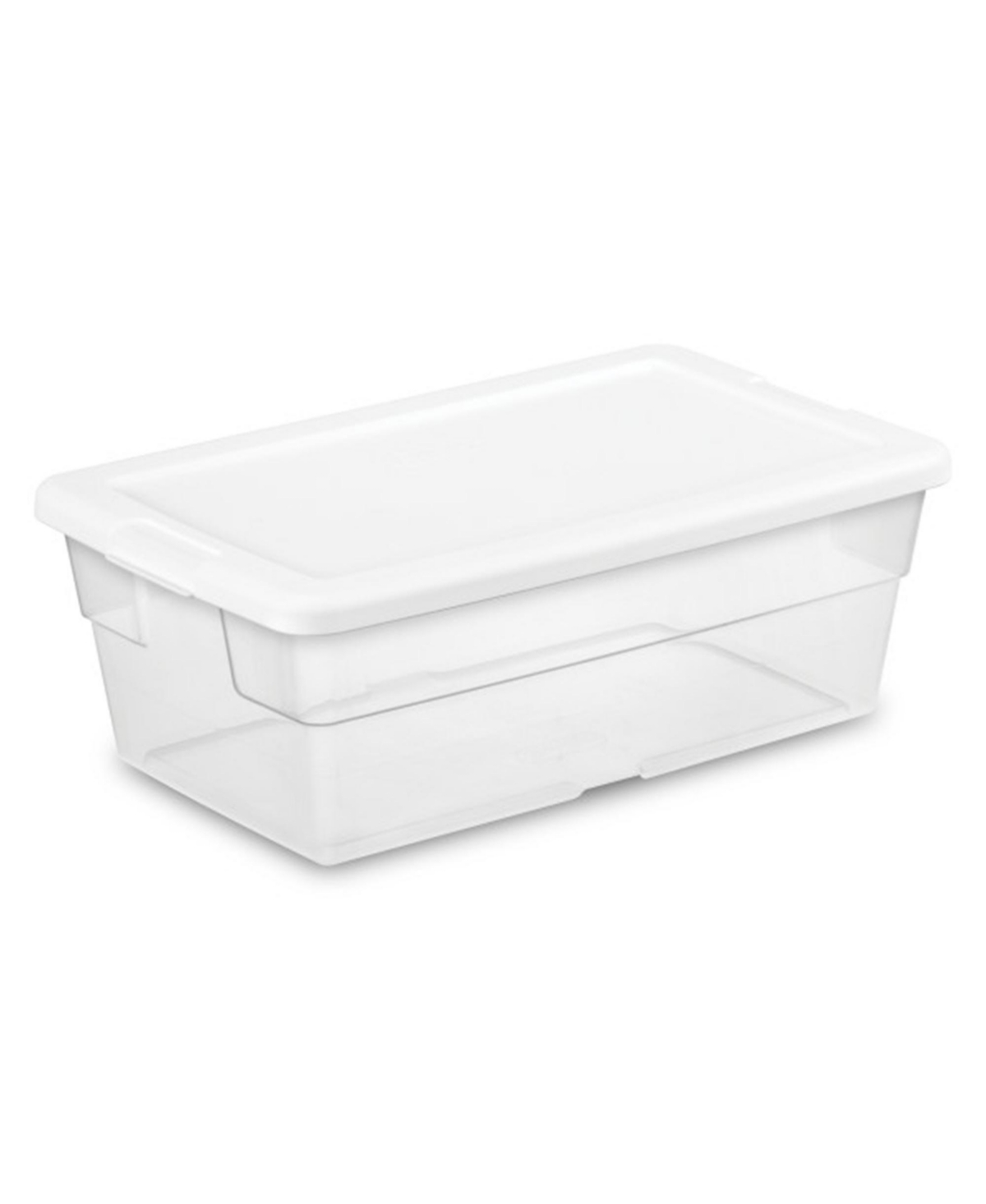 Sterilite 6 Quart Clear Stacking Storage Tote Container with White Lid (48 Pack)