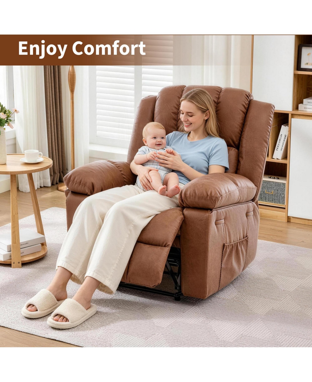 gaomon Oversized Recliner Chair for Adults - 150degree(s) Ergonomic Manual Recliner, Extra Wide Upholstery Comfortable Lounge Sofa Living Room
