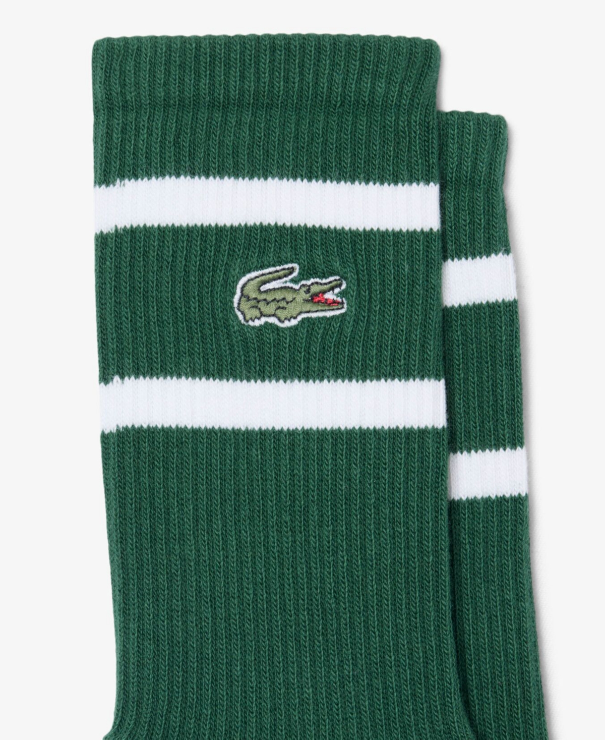 Lacoste Men's Striped Ribbed Crew Socks, 2-Pack