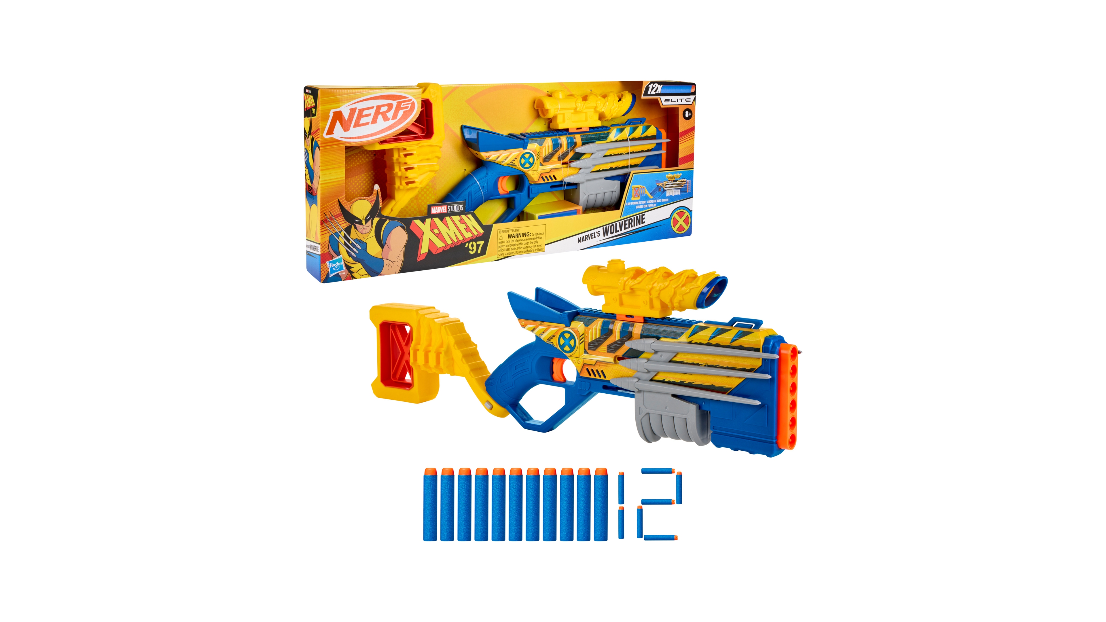 Nerf Marvel Wolverine Blaster with Claw Priming Action, 24", Ages 8+