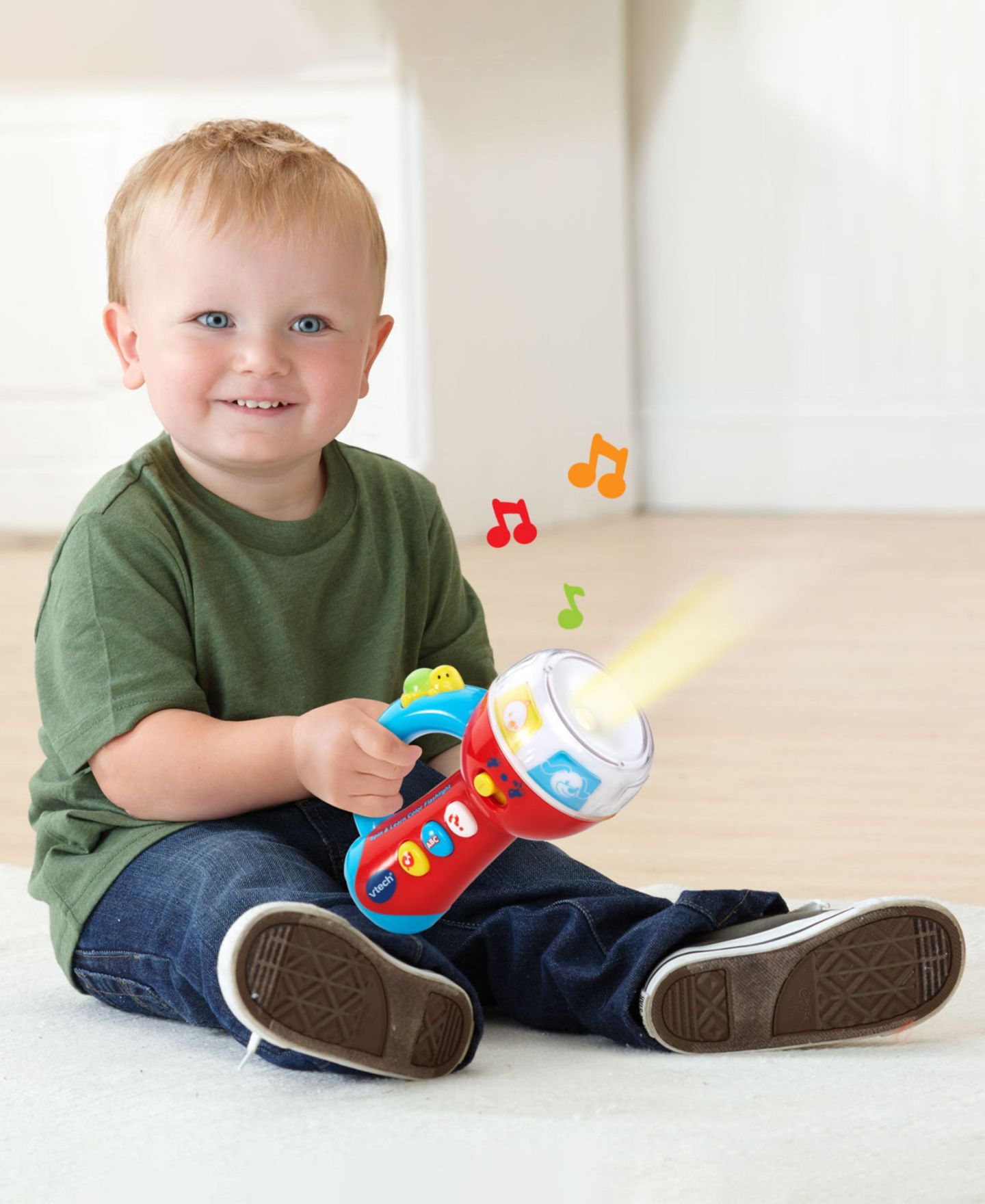 Детские игрушки VTech Infant Bundle Musical Learning 3-Piece Flashlight, Tambourine and Camera Set, Ages 6 Months+ — фото 6